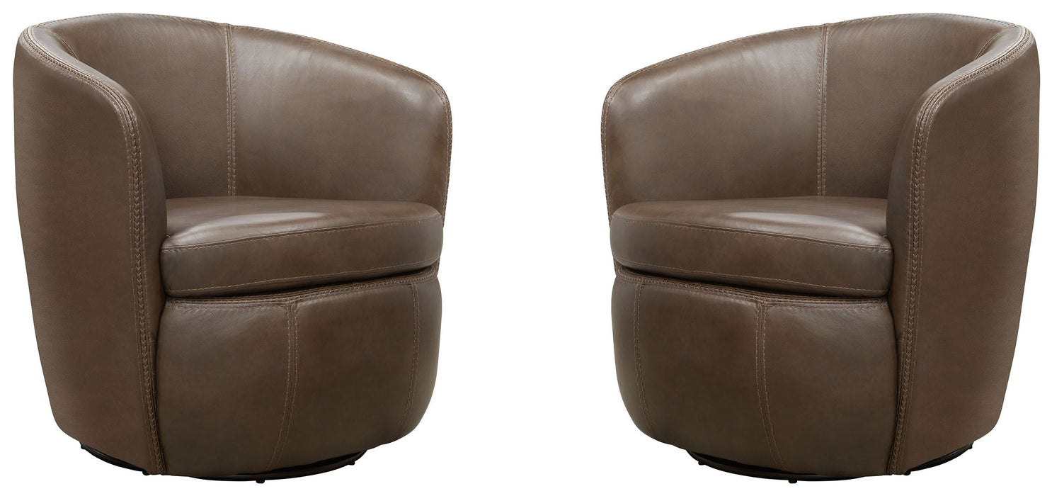 Modern Living - Barolo Swivel Club Chair in Vintage Brown (Set of 2) - SBAR#912S-2-VGBR