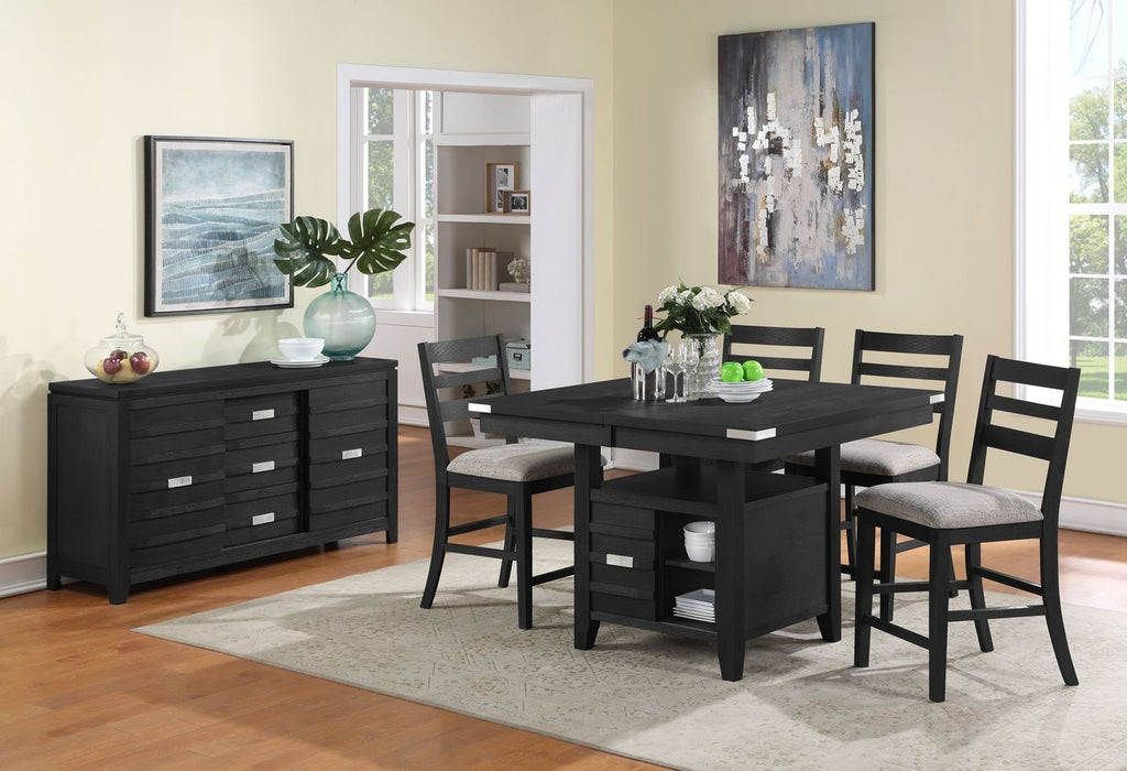 Vilo Home Palermo 5 Piece Black Pub Height Dining Set