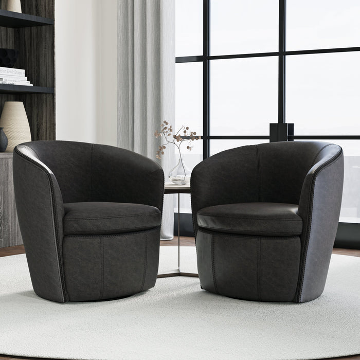 Modern Living - Barolo Swivel Club Chair in Vintage Saddle (Set of 2) - SBAR#912S-2-VGSL