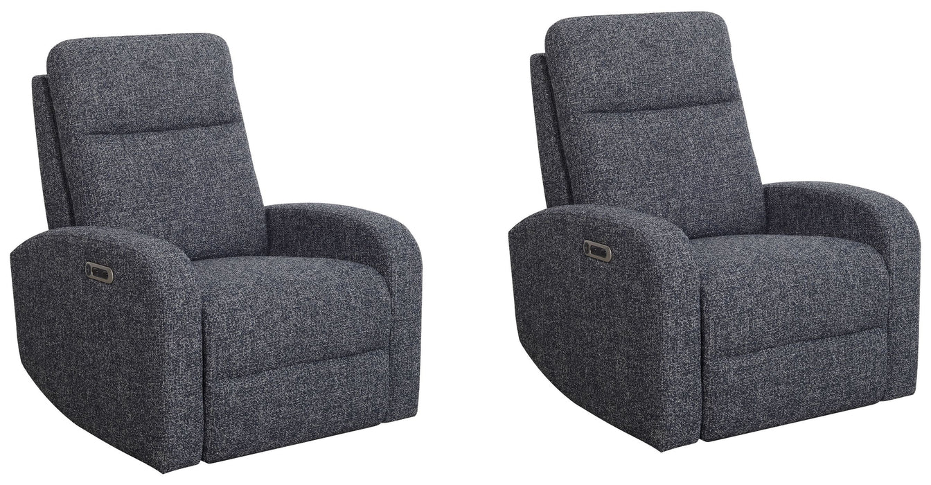 Modern Living - Thriller Power Swivel Glider Recliner in Natural Beauty Denim (Set of 2) - MTHR#812GSP-2-NBD