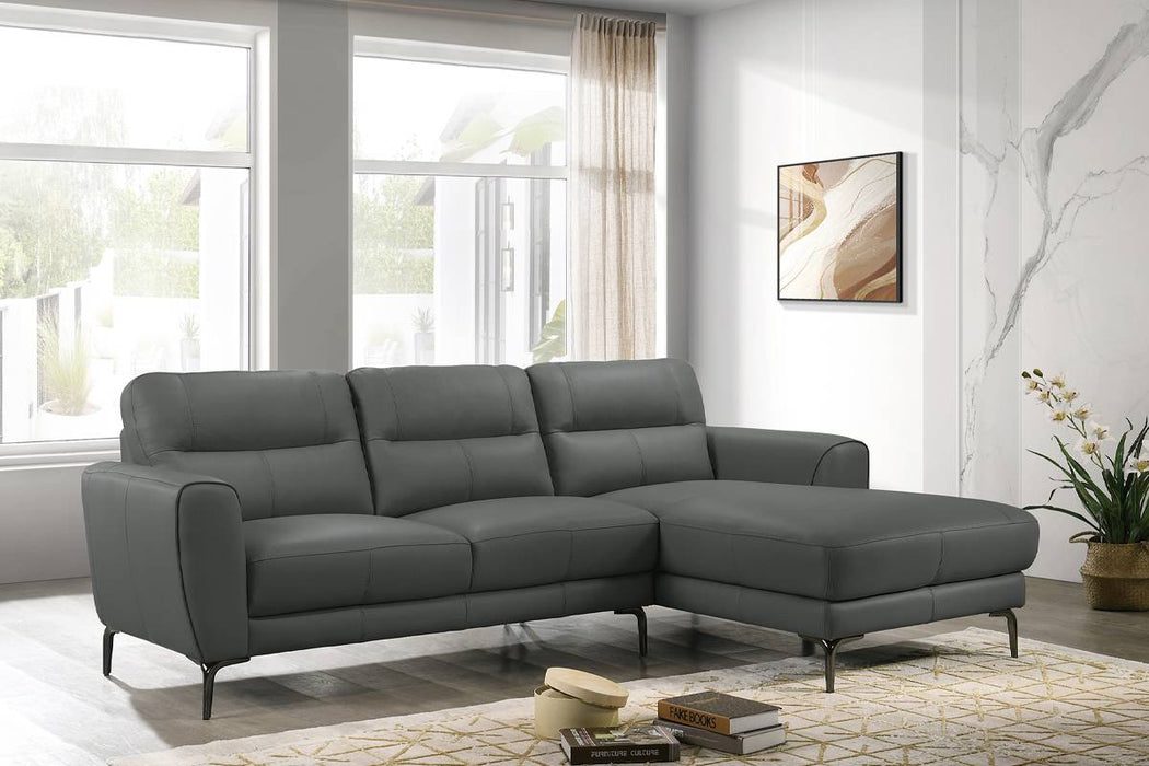 Left Facing Sofa, Right Facing Chaise Sectional Set - Anthracite